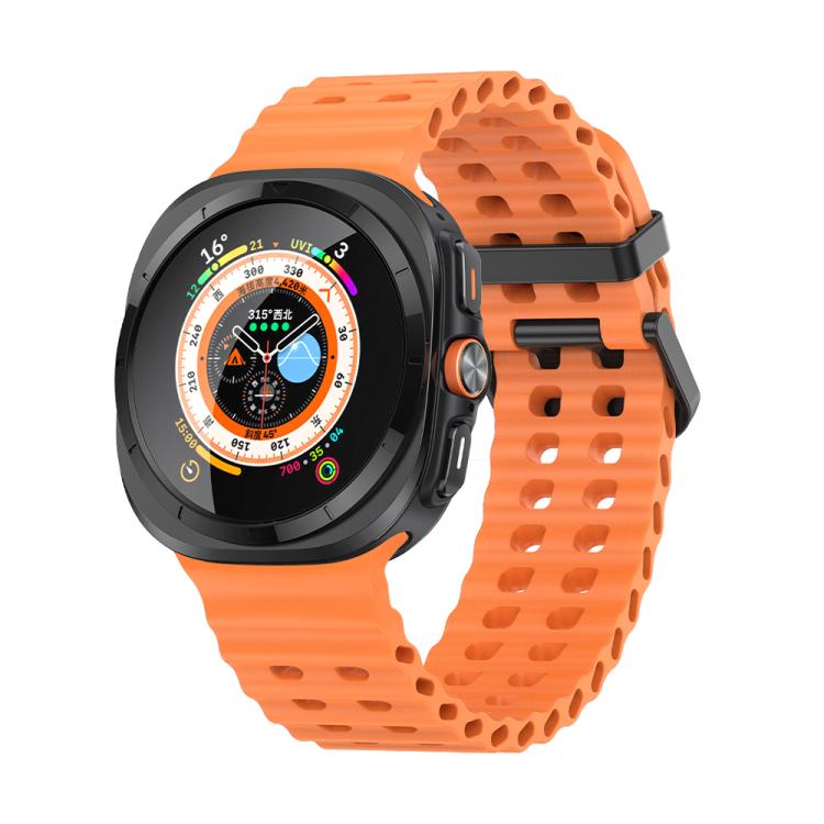 For Samsung Galaxy Watch Ultra 47mm Kalebol Porous Breathable Silicone Watch Band(Orange) - Watch Bands by Kalebol | Online Shopping South Africa | PMc TechLife | Buy Now Pay Later Mobicred