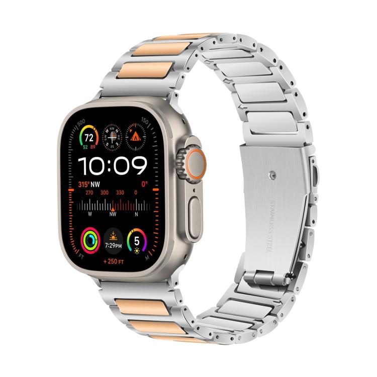 For Apple Watch 46mm / 49mm / 45mm / 44mm Kalebol Tooling Metal Zinc Alloy Watch Band(Silver Rose Gold) - free shipping - PMc TechLife - Order now!