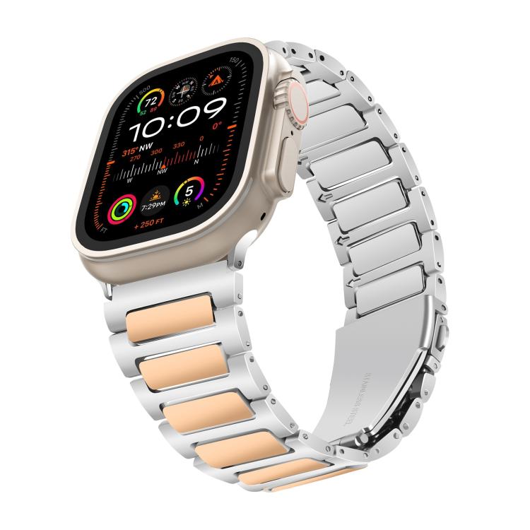 For Apple Watch 46mm / 49mm / 45mm / 44mm Kalebol Tooling Metal Zinc Alloy Watch Band(Silver Rose Gold) - free shipping - PMc TechLife - Order now!