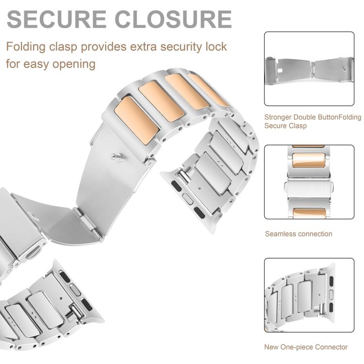 For Apple Watch 46mm / 49mm / 45mm / 44mm Kalebol Tooling Metal Zinc Alloy Watch Band(Silver Rose Gold) - free shipping - PMc TechLife - Order now!