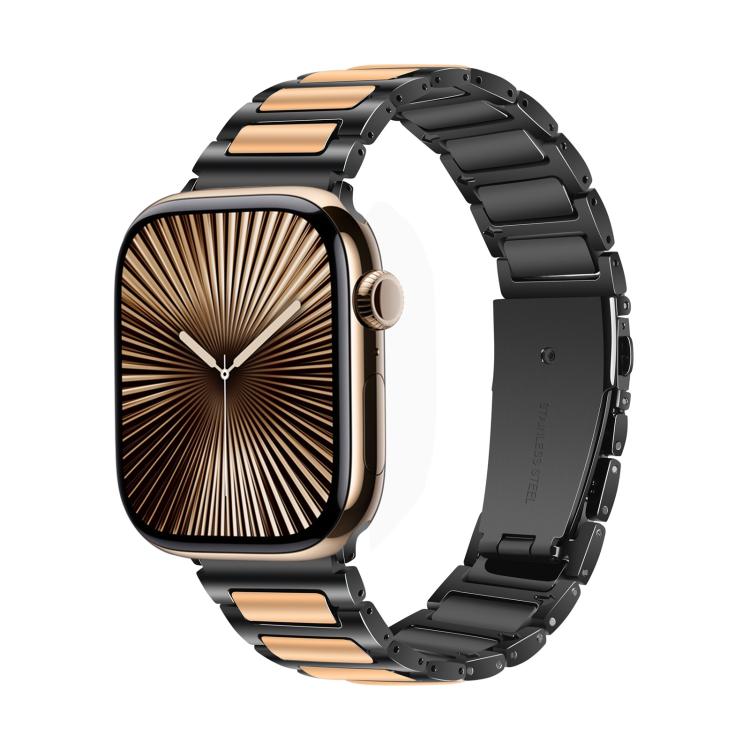 For Apple Watch 42mm / 41mm / 40mm / 38mm Kalebol Tooling Metal Zinc Alloy Watch Band(Black Rose Gold) - free shipping - PMc TechLife - Order now!