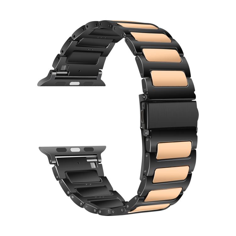 For Apple Watch 42mm / 41mm / 40mm / 38mm Kalebol Tooling Metal Zinc Alloy Watch Band(Black Rose Gold) - free shipping - PMc TechLife - Order now!