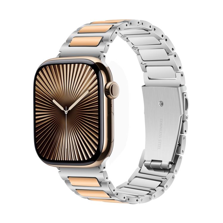 For Apple Watch 42mm / 41mm / 40mm / 38mm Kalebol Tooling Metal Zinc Alloy Watch Band(Silver Rose Gold) - free shipping - PMc TechLife - Order now!