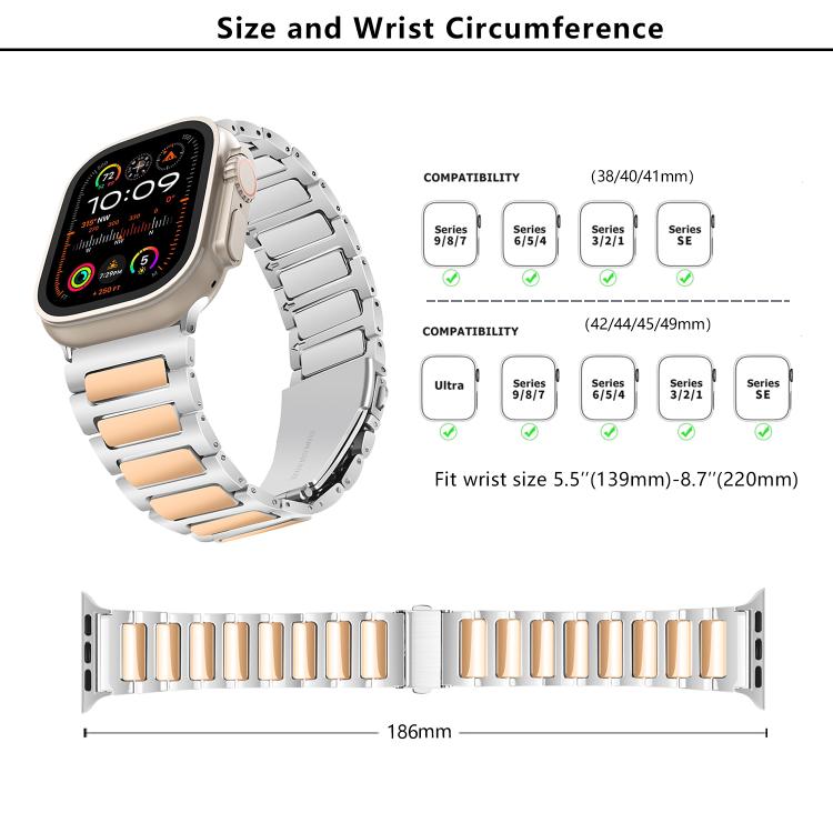 For Apple Watch 42mm / 41mm / 40mm / 38mm Kalebol Tooling Metal Zinc Alloy Watch Band(Silver Rose Gold) - free shipping - PMc TechLife - Order now!