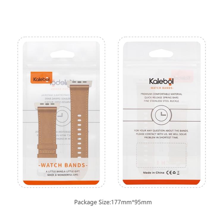 For Apple Watch 46mm / 49mm / 45mm / 44mm Kalebol Genuine Leather Watch Band(Titanium Dark Brown) - free shipping - PMc TechLife - Order now!