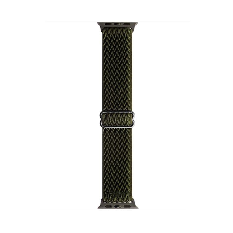 For Apple Watch 46mm / 49mm / 45mm / 44mm Kalebol Eight Buckle Wavy Braided Nylon Watch Band(Army Green) - Watch Bands by Kalebol | Online Shopping South Africa | PMC TechLife | Buy Now Pay Later Mobicred