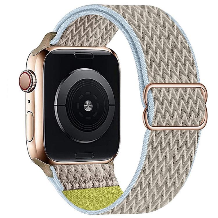 For Apple Watch 46mm / 49mm / 45mm / 44mm Kalebol Eight Buckle Wavy Braided Nylon Watch Band(Apricot) - Watch Bands by Kalebol | Online Shopping South Africa | PMC TechLife | Buy Now Pay Later Mobicred