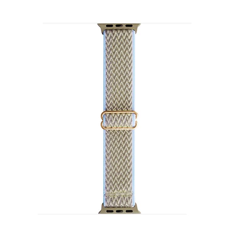 For Apple Watch 46mm / 49mm / 45mm / 44mm Kalebol Eight Buckle Wavy Braided Nylon Watch Band(Apricot) - Watch Bands by Kalebol | Online Shopping South Africa | PMC TechLife | Buy Now Pay Later Mobicred