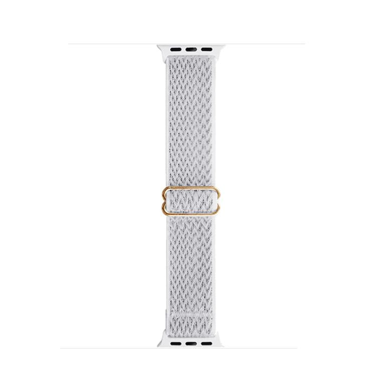 For Apple Watch 42mm / 41mm / 40mm / 38mm Kalebol Eight Buckle Wavy Braided Nylon Watch Band(White) - Watch Bands by Kalebol | Online Shopping South Africa | PMC TechLife | Buy Now Pay Later Mobicred