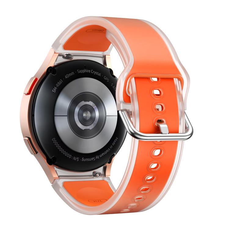 For Samsung Galaxy Watch 7  / 6 / 5 / 4 Kalebol Glacier Transparent Silicone Watch Band(Orange) - free shipping - PMc TechLife - Order now!