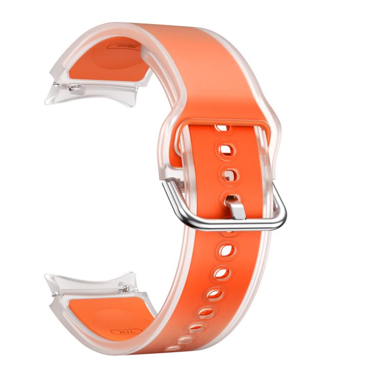 For Samsung Galaxy Watch 7  / 6 / 5 / 4 Kalebol Glacier Transparent Silicone Watch Band(Orange) - free shipping - PMc TechLife - Order now!