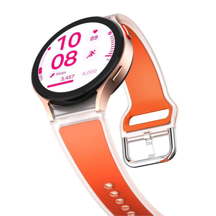 For Samsung Galaxy Watch 7  / 6 / 5 / 4 Kalebol Glacier Transparent Silicone Watch Band(Orange) - free shipping - PMc TechLife - Order now!