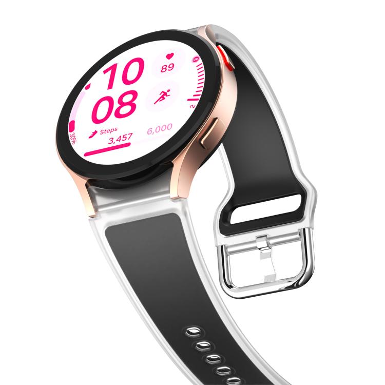 For Samsung Galaxy Watch 7  / 6 / 5 / 4 Kalebol Glacier Transparent Silicone Watch Band(Black) - free shipping - PMc TechLife - Order now!