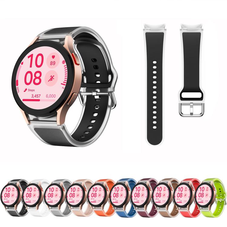 For Samsung Galaxy Watch 7  / 6 / 5 / 4 Kalebol Glacier Transparent Silicone Watch Band(Black) - free shipping - PMc TechLife - Order now!