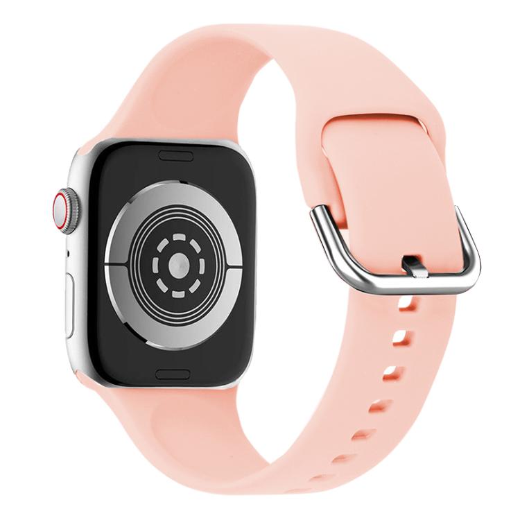 For Apple Watch 46mm / 49mm / 45mm / 44mm Kalebol Metal Pin Buckle Silicone Watch Band(Pink) - Watch Bands by Kalebol | Online Shopping South Africa | PMC TechLife | Buy Now Pay Later Mobicred