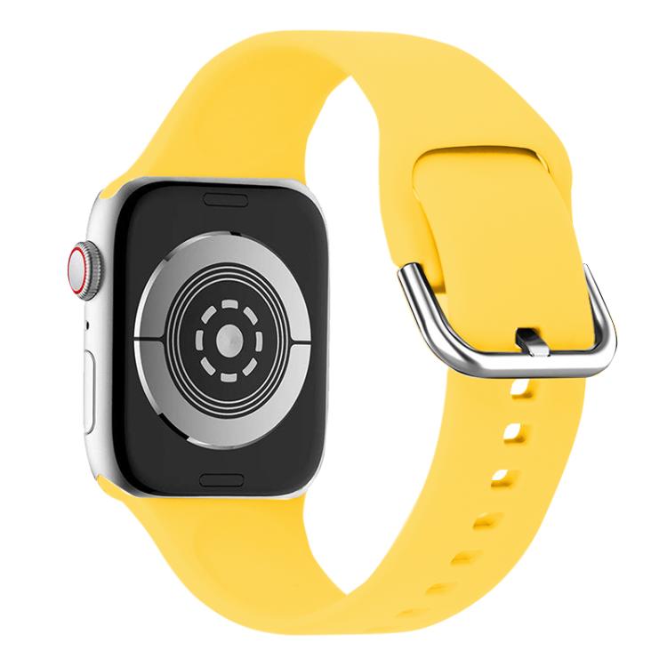 For Apple Watch 46mm / 49mm / 45mm / 44mm Kalebol Metal Pin Buckle Silicone Watch Band(Yellow) - Watch Bands by Kalebol | Online Shopping South Africa | PMC TechLife | Buy Now Pay Later Mobicred