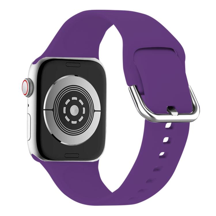 For Apple Watch 46mm / 49mm / 45mm / 44mm Kalebol Metal Pin Buckle Silicone Watch Band(Dark Purple) - Watch Bands by Kalebol | Online Shopping South Africa | PMC TechLife | Buy Now Pay Later Mobicred
