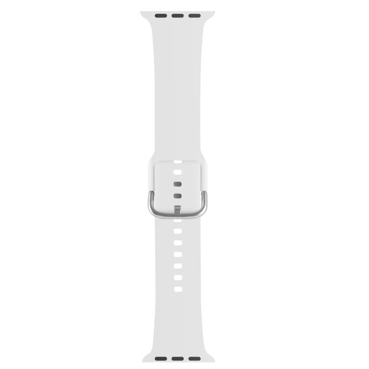 For Apple Watch 42mm / 41mm / 40mm / 38mm Kalebol Metal Pin Buckle Silicone Watch Band(White) - Watch Bands by Kalebol | Online Shopping South Africa | PMC TechLife | Buy Now Pay Later Mobicred
