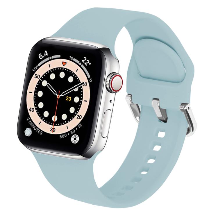 For Apple Watch 42mm / 41mm / 40mm / 38mm Kalebol Metal Pin Buckle Silicone Watch Band(Mint Green) - Watch Bands by Kalebol | Online Shopping South Africa | PMC TechLife | Buy Now Pay Later Mobicred