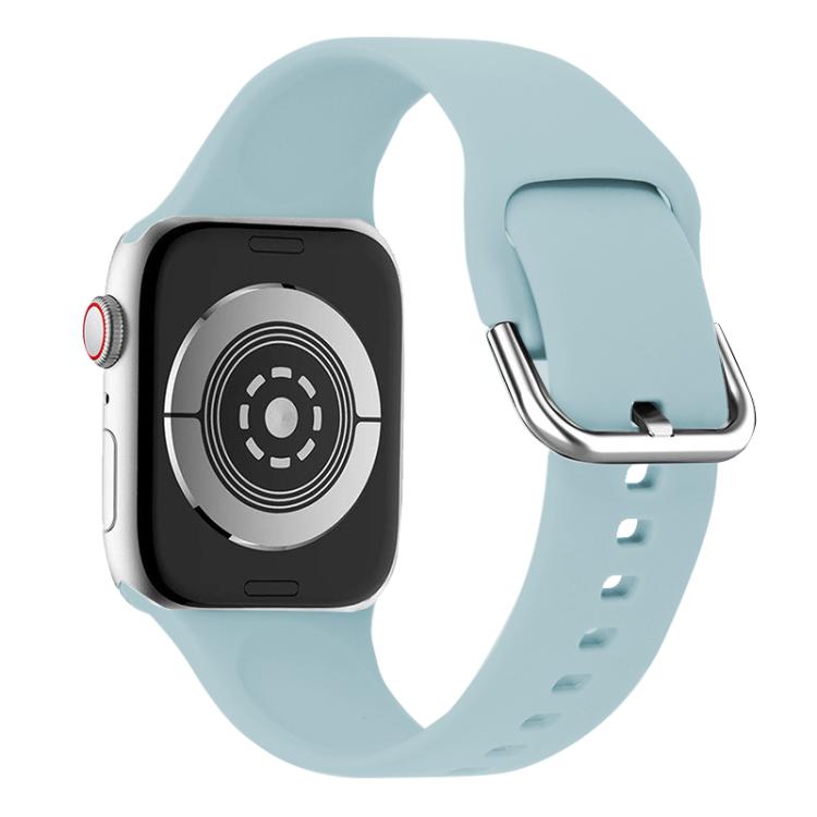 For Apple Watch 42mm / 41mm / 40mm / 38mm Kalebol Metal Pin Buckle Silicone Watch Band(Mint Green) - Watch Bands by Kalebol | Online Shopping South Africa | PMC TechLife | Buy Now Pay Later Mobicred