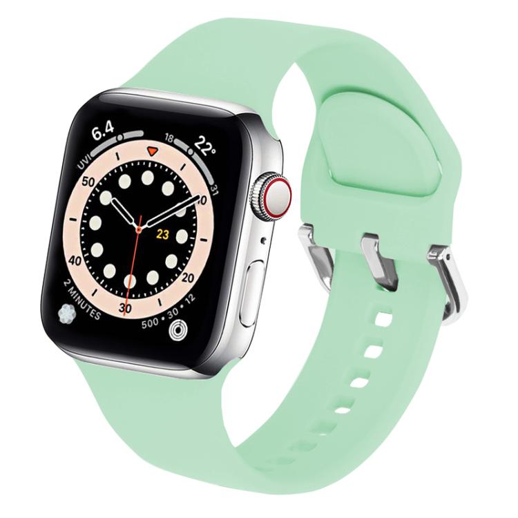 For Apple Watch 42mm / 41mm / 40mm / 38mm Kalebol Metal Pin Buckle Silicone Watch Band(Cyan) - Watch Bands by Kalebol | Online Shopping South Africa | PMC TechLife | Buy Now Pay Later Mobicred