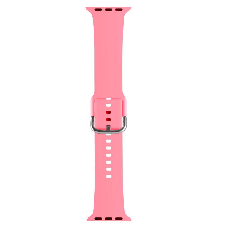 For Apple Watch 42mm / 41mm / 40mm / 38mm Kalebol Metal Pin Buckle Silicone Watch Band(Bright Pink) - Watch Bands by Kalebol | Online Shopping South Africa | PMC TechLife | Buy Now Pay Later Mobicred