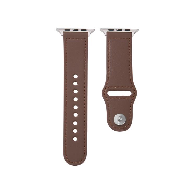 For Apple Watch 42mm / 41mm / 40mm / 38mm Kalebol Large Stud Buckle Leather Watch Band(Coffee) - free shipping - PMc TechLife - Order now!
