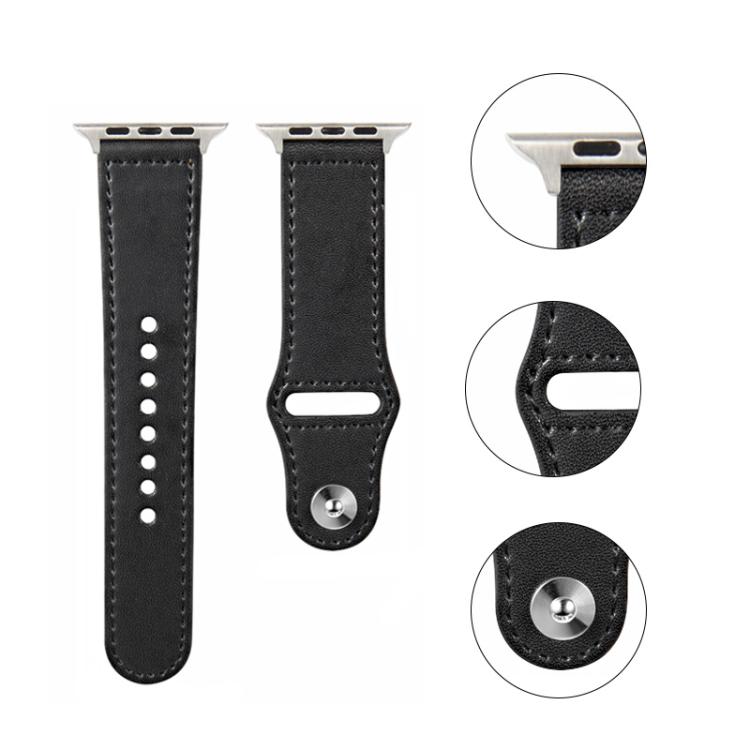 For Apple Watch 42mm / 41mm / 40mm / 38mm Kalebol Large Stud Buckle Leather Watch Band(Red) - free shipping - PMc TechLife - Order now!