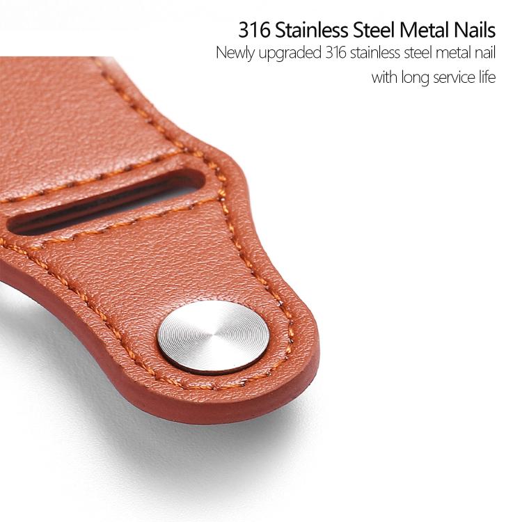 For Apple Watch 46mm / 49mm / 45mm / 44mm Kalebol Large Stud Buckle Leather Watch Band(Brown) - free shipping - PMc TechLife - Order now!