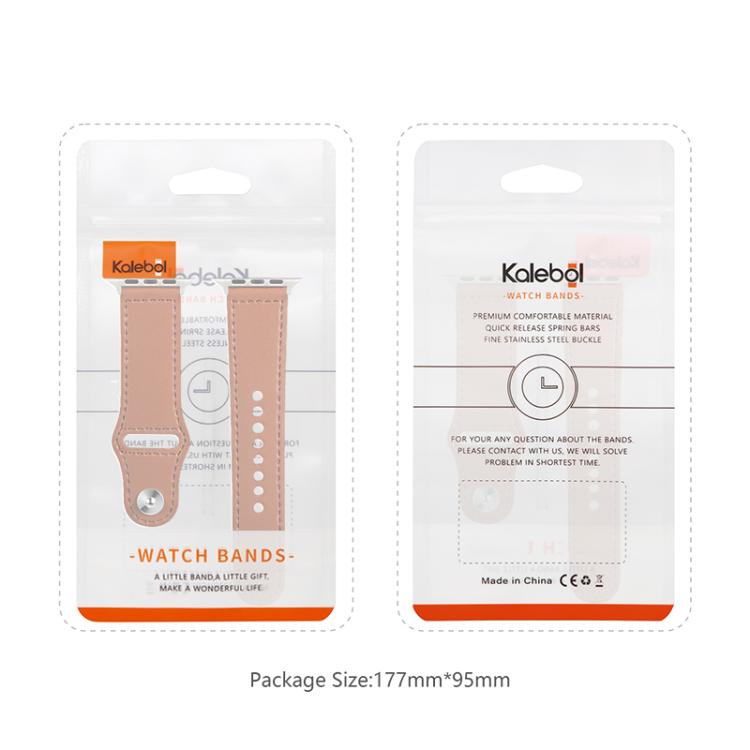For Apple Watch 46mm / 49mm / 45mm / 44mm Kalebol Large Stud Buckle Leather Watch Band(Brown) - free shipping - PMc TechLife - Order now!