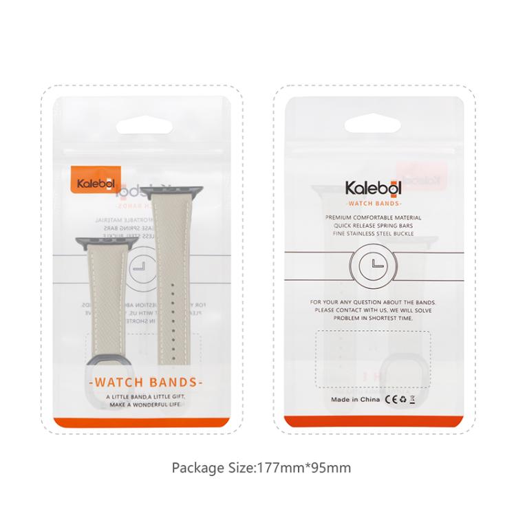 For Apple Watch 42mm / 41mm / 40mm / 38mm Kalebol Magnetic Fold Genuine Buckle Leather Watch Band(Grey Brown) - free shipping - PMc TechLife - Order now!
