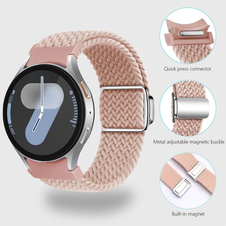 For Samsung Galaxy Watch 5 Pro / 6 / 7 Kalebol Button Braided Loop Magnetic Buckle Watch Band(Smoky Purple) - free shipping - PMc TechLife - Order now!