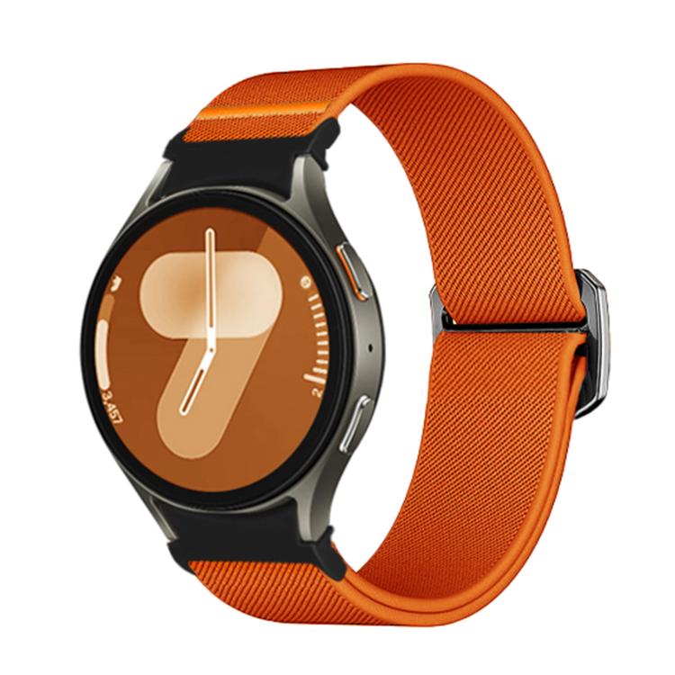 For Samsung Galaxy Watch 5 Pro / 6 / 7 Kalebol Button Elastic Nylon Watch Band(Orange) - Watch Bands by Kalebol | Online Shopping South Africa | PMc TechLife | Buy Now Pay Later Mobicred