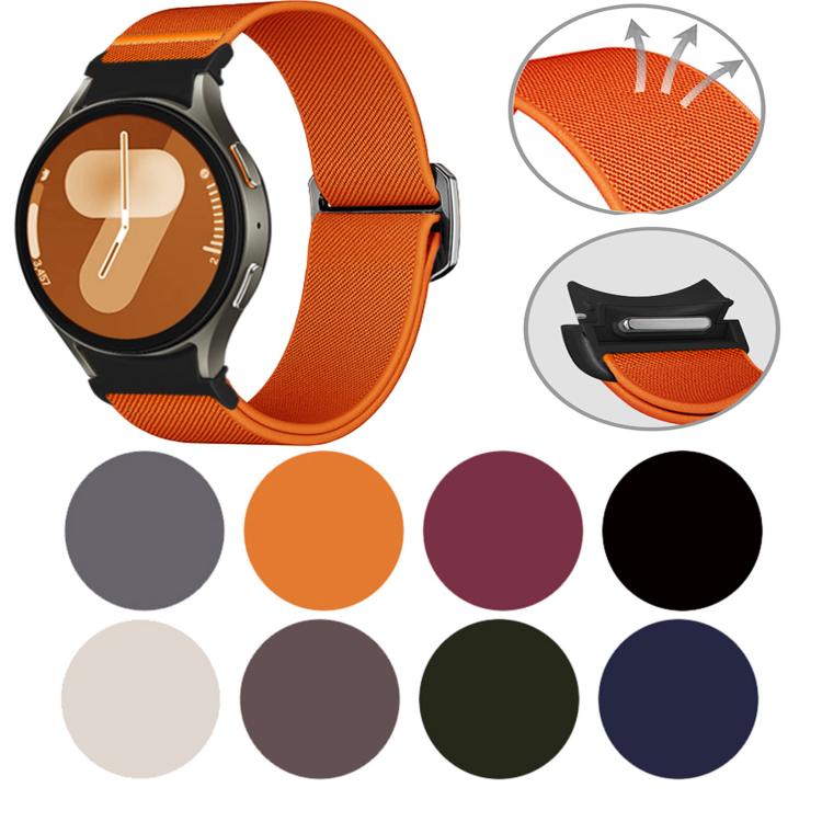 For Samsung Galaxy Watch 5 Pro / 6 / 7 Kalebol Button Elastic Nylon Watch Band(Smoky Purple) - free shipping - PMc TechLife - Order now!