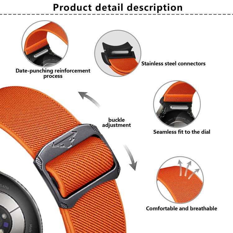 For Samsung Galaxy Watch 5 Pro / 6 / 7 Kalebol Button Elastic Nylon Watch Band(Dark Grey) - free shipping - PMc TechLife - Order now!