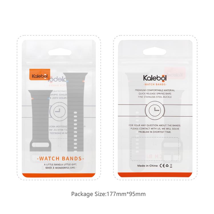 For Apple Watch 46mm / 49mm / 45mm / 44mm Kalebol Wavy Grain Stitched Silicone Watch Band(Sand Pink) - free shipping - PMc TechLife - Order now!