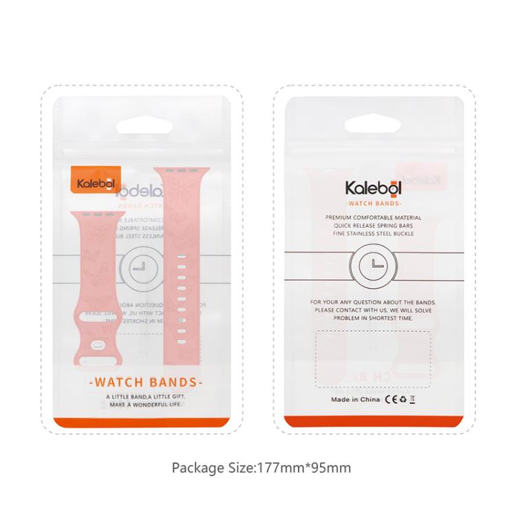 For Apple Watch 46mm / 49mm / 45mm / 44mm Kalebol 8-shaped Buckle Butterfly Embossed Silicone Watch Band(White) - free shipping - PMc TechLife - Order now!