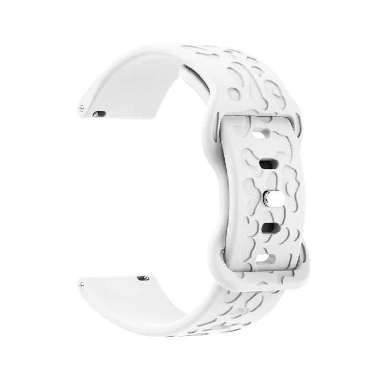 18mm Kalebol Leopard Print Butterfly Buckle Silicone Watch Band(White) - 18mm Bands by Kalebol | Online Shopping South Africa | PMc TechLife | Buy Now Pay Later Mobicred