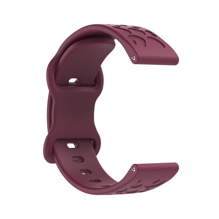 18mm Kalebol Leopard Print Butterfly Buckle Silicone Watch Band(Wine Red) - free shipping - PMc TechLife - Order now!