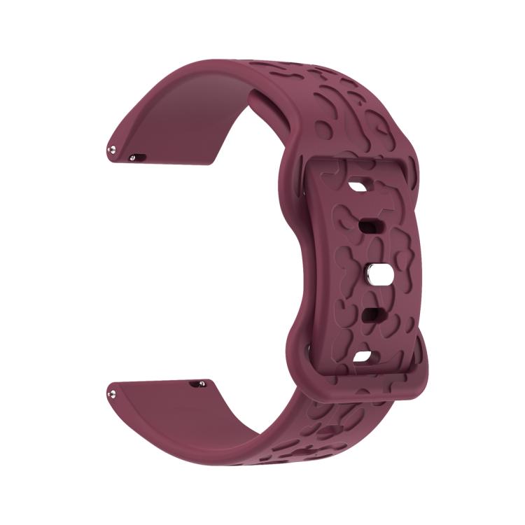 18mm Kalebol Leopard Print Butterfly Buckle Silicone Watch Band(Wine Red) - free shipping - PMc TechLife - Order now!