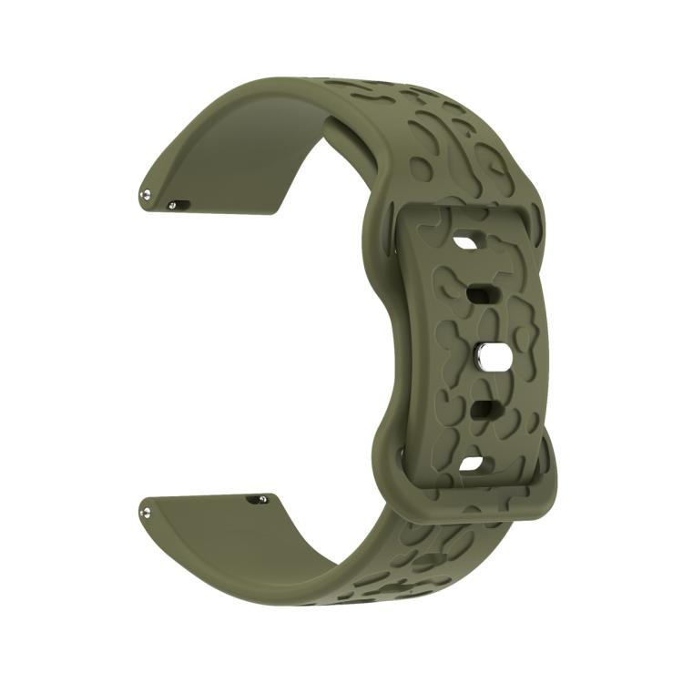 18mm Kalebol Leopard Print Butterfly Buckle Silicone Watch Band(Army Green) - free shipping - PMc TechLife - Order now!