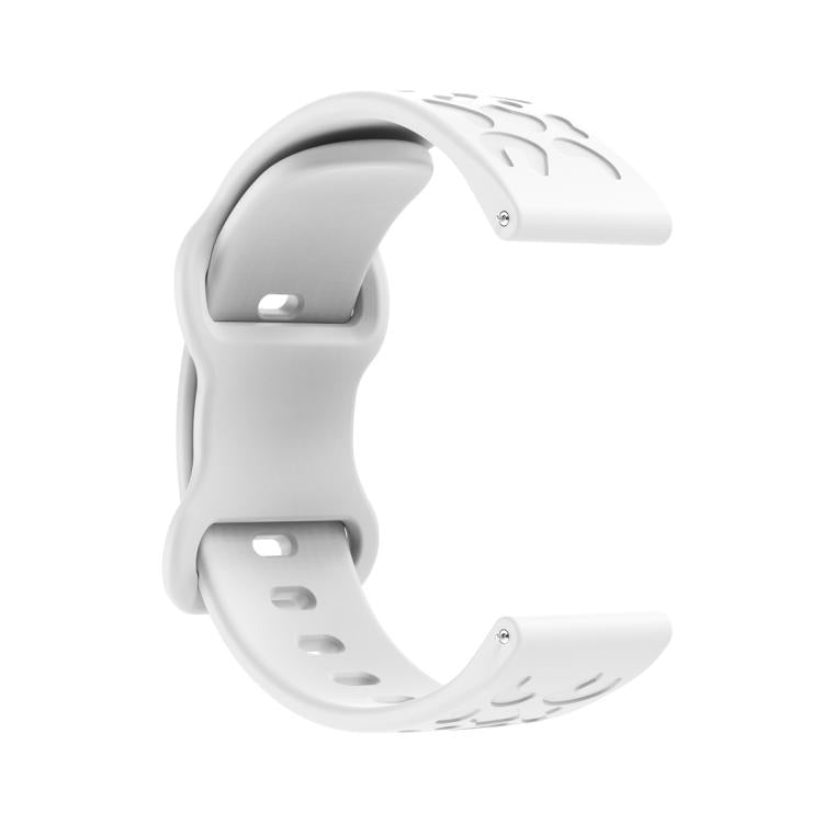 20mm Kalebol Leopard Print Butterfly Buckle Silicone Watch Band(White) - 20mm Bands by Kalebol | Online Shopping South Africa | PMc TechLife | Buy Now Pay Later Mobicred