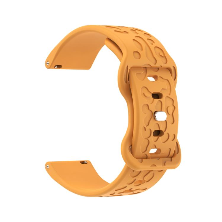 22mm Kalebol Leopard Print Butterfly Buckle Silicone Watch Band(Yellow) - free shipping - PMc TechLife - Order now!