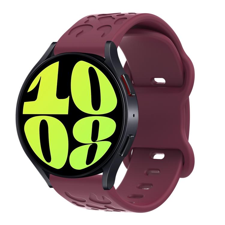 22mm Kalebol Leopard Print Butterfly Buckle Silicone Watch Band(Wine Red) - free shipping - PMc TechLife - Order now!