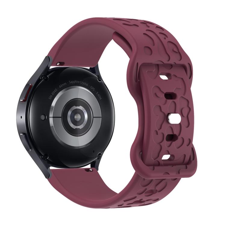 22mm Kalebol Leopard Print Butterfly Buckle Silicone Watch Band(Wine Red) - free shipping - PMc TechLife - Order now!