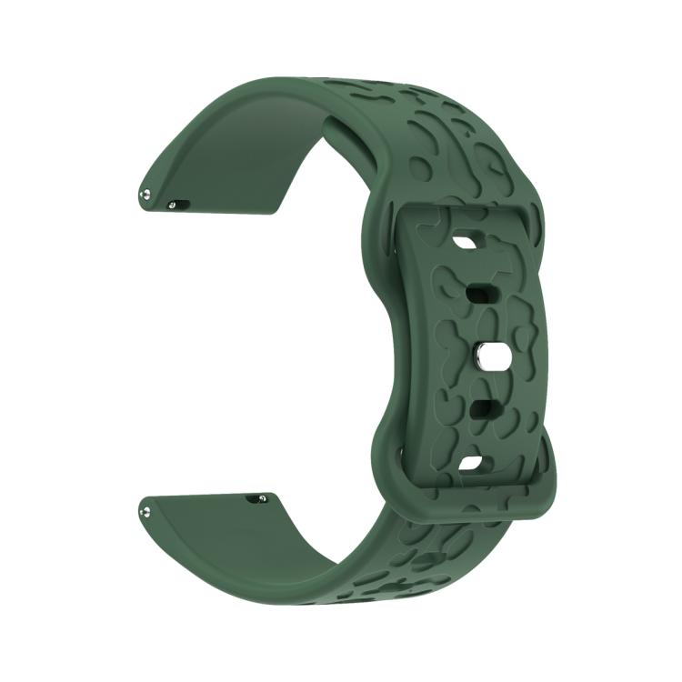 22mm Kalebol Leopard Print Butterfly Buckle Silicone Watch Band(Dark Green) - free shipping - PMc TechLife - Order now!