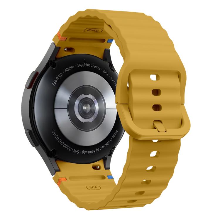 For Samsung Galaxy Watch 7  / 6 / 5 / 4 Kalebol Wave Stitching Silicone Watch Band(Official Yellow) - free shipping - PMc TechLife - Order now!