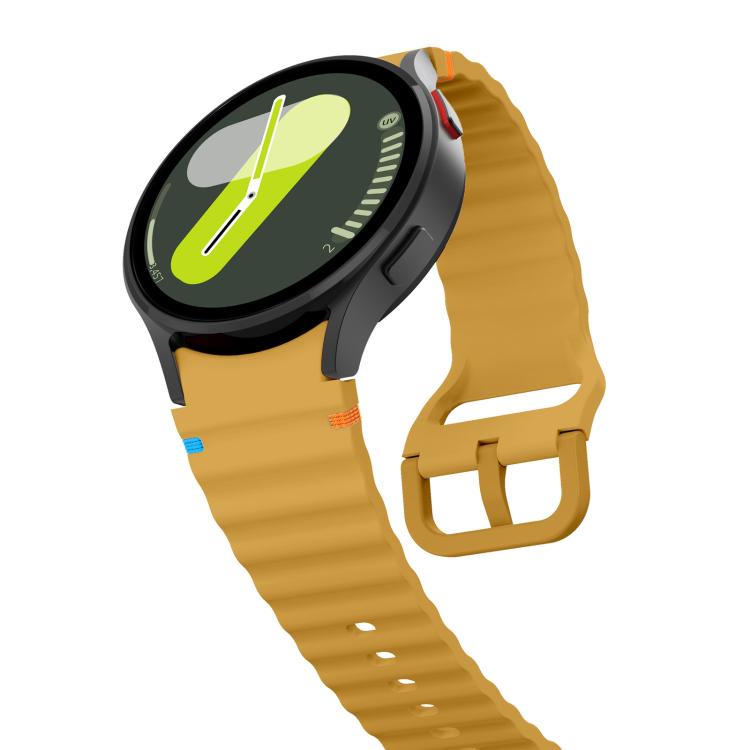 For Samsung Galaxy Watch 7  / 6 / 5 / 4 Kalebol Wave Stitching Silicone Watch Band(Official Yellow) - free shipping - PMc TechLife - Order now!