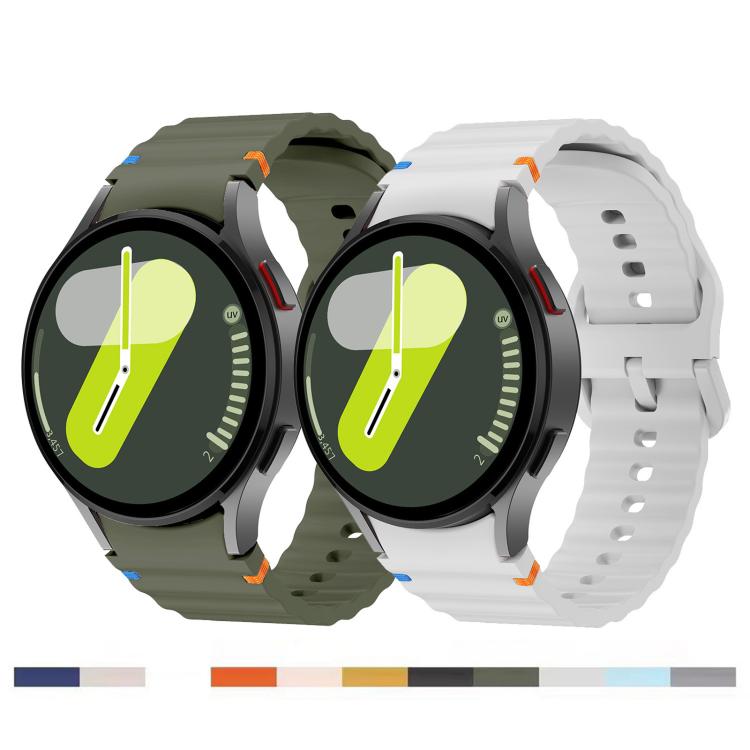 For Samsung Galaxy Watch 7  / 6 / 5 / 4 Kalebol Wave Stitching Silicone Watch Band(Space Grey) - free shipping - PMc TechLife - Order now!