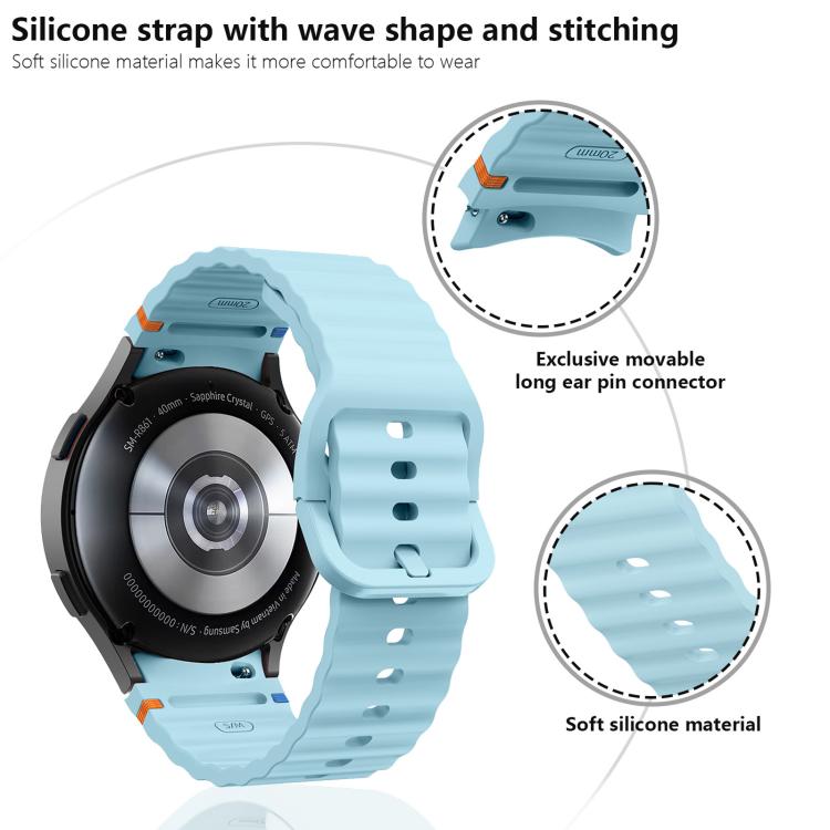 For Samsung Galaxy Watch 7  / 6 / 5 / 4 Kalebol Wave Stitching Silicone Watch Band(Official Yellow) - free shipping - PMc TechLife - Order now!